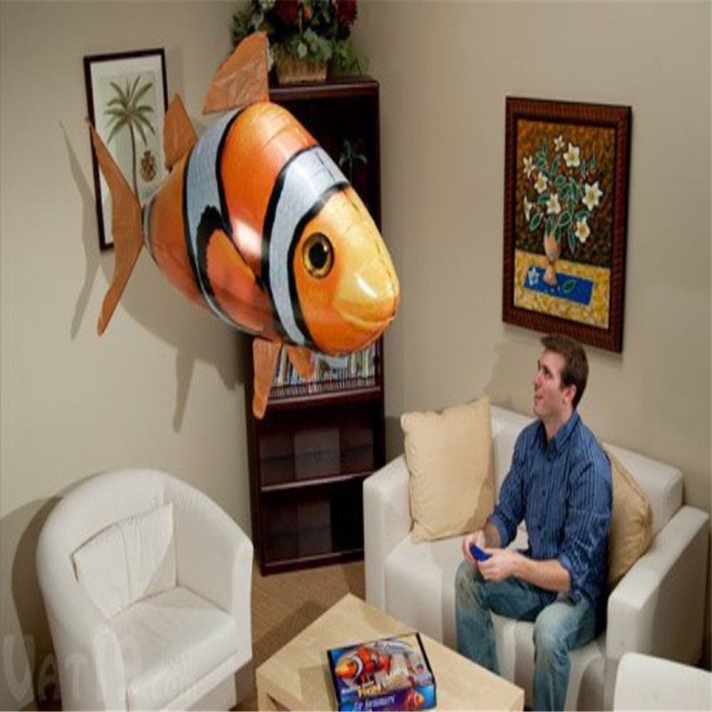 วันพ่อของขวัญวันแม่Remote Control Inflatable Flying Air Shark Toy Fish ...