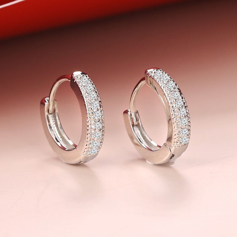 เครื่องประดับจัดงานแต่งงานหรูหราด้านคุณภาพสีเงินประดับเพชรรัสเซียห่วงต่างหู Brincos วินเทจสำหรับผู้หญิง E822