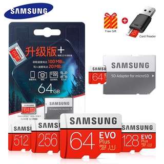 SAMSUNG EVO PLUS 32GB 64GB microSD Cards Memory Card U1/U3 128GB 256GB microSD TF/SD Flash Card Micro SD Card 4K 100MB/s