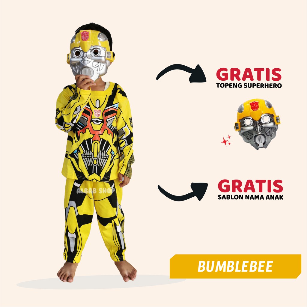 Bumblebee Transformers Children& 39;s Clothes Batman Spiderman Iron Man Costume Suit
