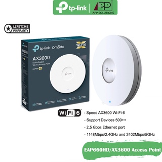 TP-LINK Access Point WIFI6 อุปกรณ์กระจายสัญญาณ รุ่นEAP660HD AX3600(ประกันLifetime)