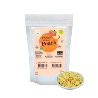 Wel-B Freeze-dried Peach Diced 5x5mm 100g (เวลบี พีชกรอบหั่นเต๋า 5x5mm 100กรัม)