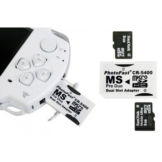 ตัวเเปลงเเมมsd card ใส่เครื่องเล่นpspได้2ช่อง