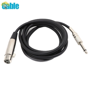 อะแดปเตอร์ไมโครโฟน 3 Pin Xlr Female To 1 / 4 " 6 . 35 มม . Mono Male Plug Audio พร้อมสายเคเบิ้ล