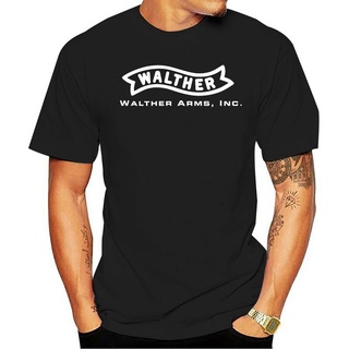 เสื้อยืดลําลอง ผ้าฝ้าย 100% พิมพ์ลาย Walther Firearms 2 สีดํา ใส่สบาย แฟชั่นสําหรับผู้ชาย