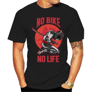 ลายน่ารัก เสื้อยืดแฟชั่นผู้ชายผู้หญิงแขนสั้นพิมพ์ลาย No Bike - No Life discount