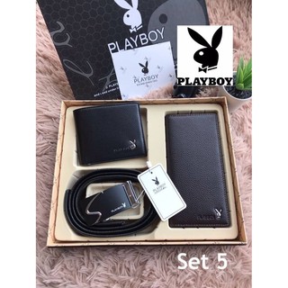 Playboy mens belt wallet gift box leather suit leather automatic buckle belt