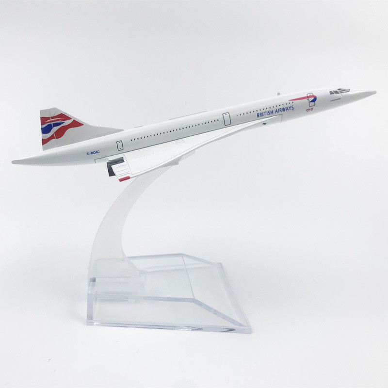[16cm] โมเดลเครื่องบิน British Airways concorde (Aircraft Metal Model) วัสดุทำจากเหล็ก พร้อมฐาน ของเล่น ของสะสม