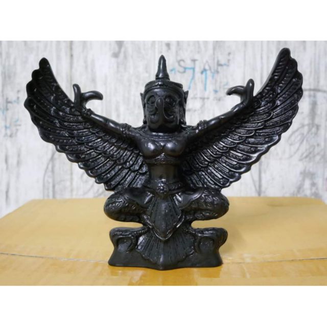 พญาครุฑ(สีดำ) ตั้งโต๊ะ+แหวนผนัง Garuda resin figure