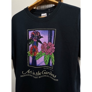 เสื้อยืดผ้าฝ้าย เสื้อยืดศิลปะมือสอง VINTAGE ART IN THE GARDENS Size L มือ2