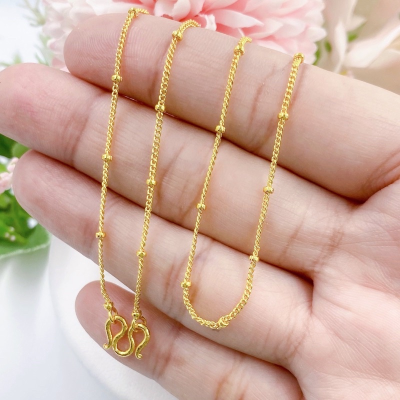 สร้อยคอทอง1สลึง เส้นเล็กน่ารัก สวยเหมือนจริง ขนาด1มิล ยาว18,20นิ้ว ทองโคลนนิ่งเหมือนแท้ 065