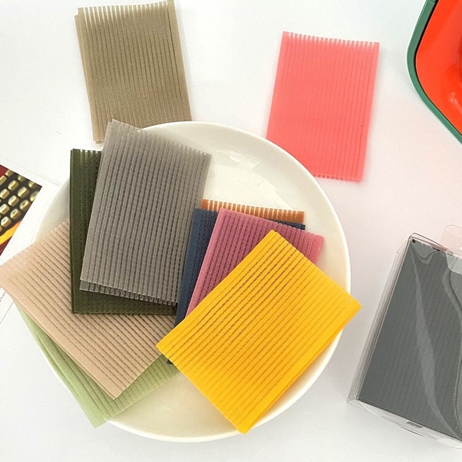 แพ็ค 10 ชิ้น หน้าม้าที่ใช้งานได้จริงสุด ตีนตุ๊กแก ทําความสะอาดผิวหน้าและแต่งหน้าสติกเกอร์ผมหักโพสต์เหนียว