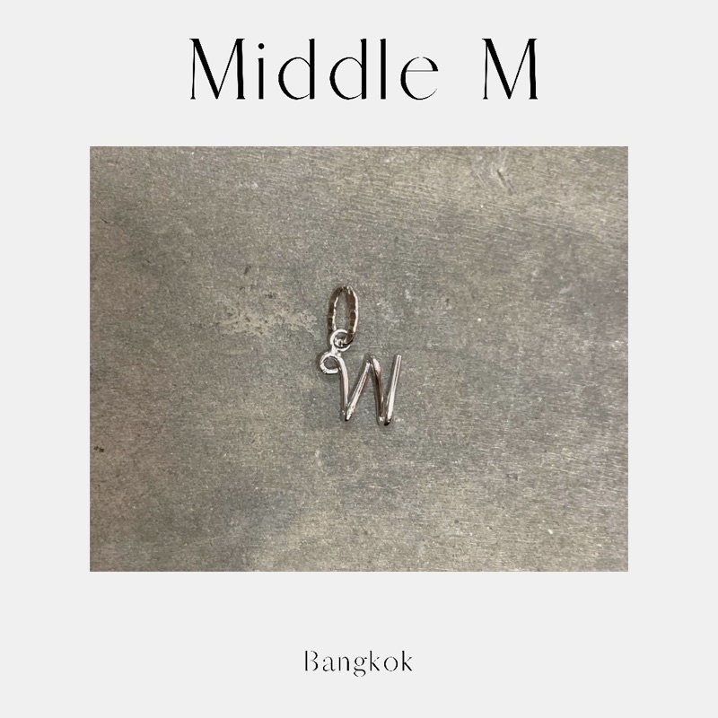 Middle M Jewelry จี้ตัวอักษรภาษาไทย สีเงิน เงินแท้ 92.5 - รูปที่ 3