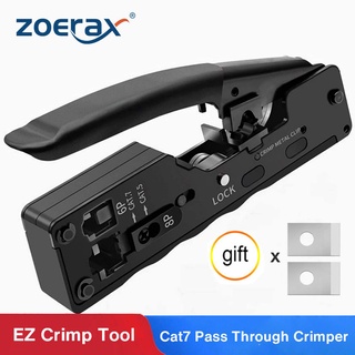 Zoerax[cat5 Cat6 Cat7 Pass Through Crimper] อุปกรณ์เชื่อมต่อเครือข่ายอีเธอร์เน็ต RJ45 RJ12 RJ11