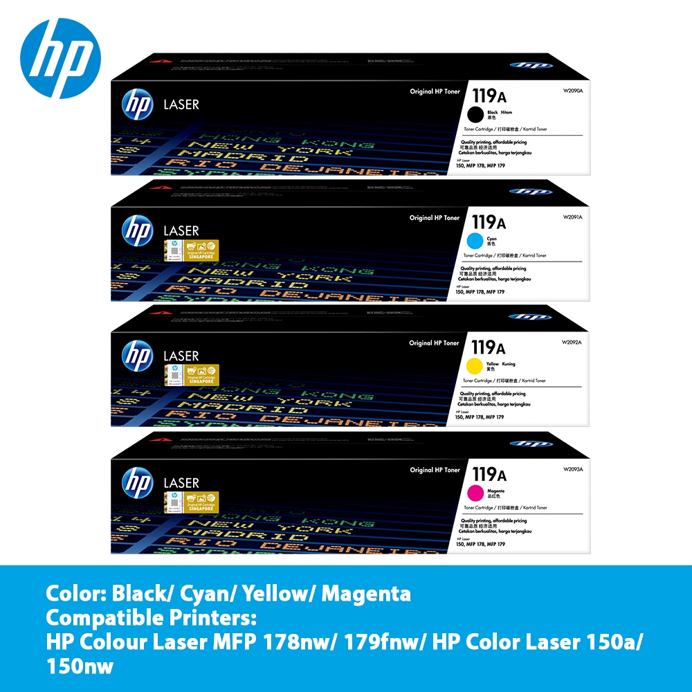 HP 119A Black or Cyan or Magenta or Yellow Original Laser Toner Cartridge GH22 #0