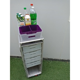 Drawer กล่องพลาสติก ใส่ในรถเข็นอาหาร Airline Cart Trolley Aircraft  Catering Thaiairway การบินไทย นก สกู๊ต Nok Scoot