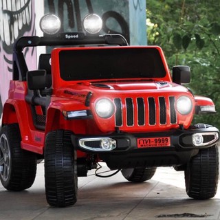 🚜JEEP Wrangler Rubicon 4X4 (✨Spotlight คู่ หน้า-หลัง | 5 Motors | 12V l มือถือ+รีโมต✨) รถแบตเตอรี่เด็กขายดี : KIDs CAR