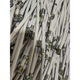 ขายดี💥เฉพาะสายฝักบัว-สายชำระสีขาว พีวีซีPVC *รุ่นหนา ต่อเข้าเครื่องทำน้ำอุ่นได้(หัวน็อตสแตนเลสแท้💯)