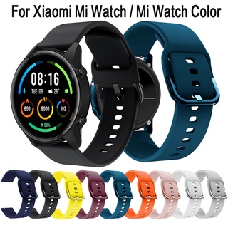 ซิลิโคนนิ่ม สายนาฬิกา Xiaomi Mi Watch สายนาฬิกาข้อมือสมาร์ทวอทช์ Mi Watch Color สายเปลี่ยนสมาร์ทวอทช์ อุปกรณ์เสริม