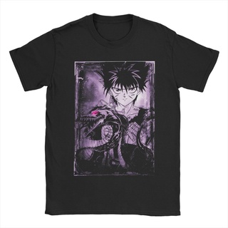 แขนสั้นcrew neckเสื้อยืด ผ้าฝ้าย พิมพ์ลายอนิเมะ Yusuke Kurama Yuyu Hakusho Hiei Dark Dragon เหมาะกับของขวัญ สําหรับผู้ชา