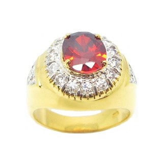 แหวนผู้ชายแหวนแฟชั่น แหวนชายราคาถูก แหวนพลอยแดง แหวนชุบทอง 24k ชุบทอง ชุบทองแท้ ชุบทอง 24k พลอยสีแดง โกเมนแดง