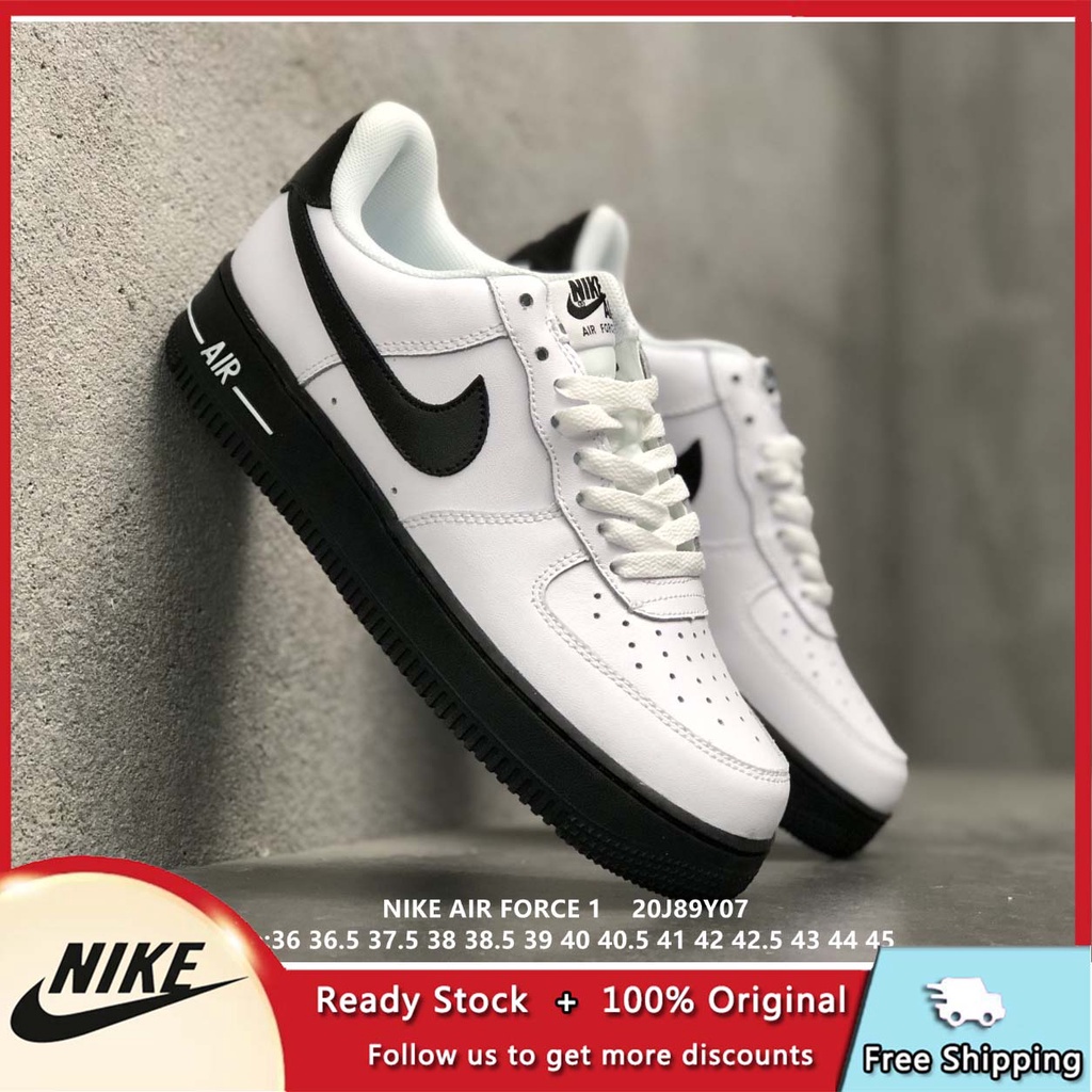AF1 ของแท้ Nike AIR FORCE รองเท้าลำลองแบบคลาสสิก  รองเท้ากีฬาสำหรับผู้ชาย - สีดำ สีขาว