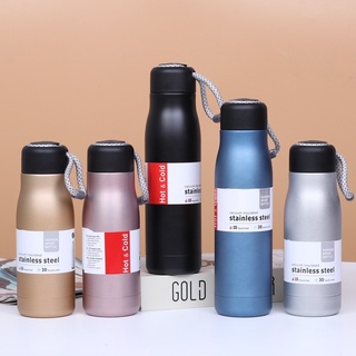 กระบอกน้ำ 600ml มีเชือกไนลอนสำหรับหิ้ว เก็บน้ำร้อน-เย็นได้ ( Fasion Sport Bottle 4 สี)