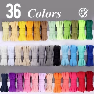 เชือกผูกรองเท้าแบบเรียบ 8มม. x 120ซม. 36 สีให้เลือก