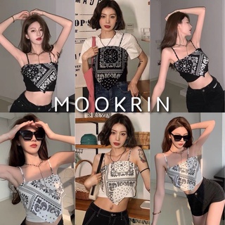 🔥Mookrinstyle V2🔥 พร้อมส่ง เสื้อสายเดี่ยว ปลาย3เหลี่ยม เสื้อครอปสายเดี่ยว สายเดี่ยวเอวลอย เสื้อผ้าแฟชั่น เสื้อครอป เสื้อ