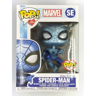 Funko Pop Marvel Make A Wish Purpose - Spider Man [ Metallic Blue ] : SE (กล่องมีตำหนินิดหน่อย)