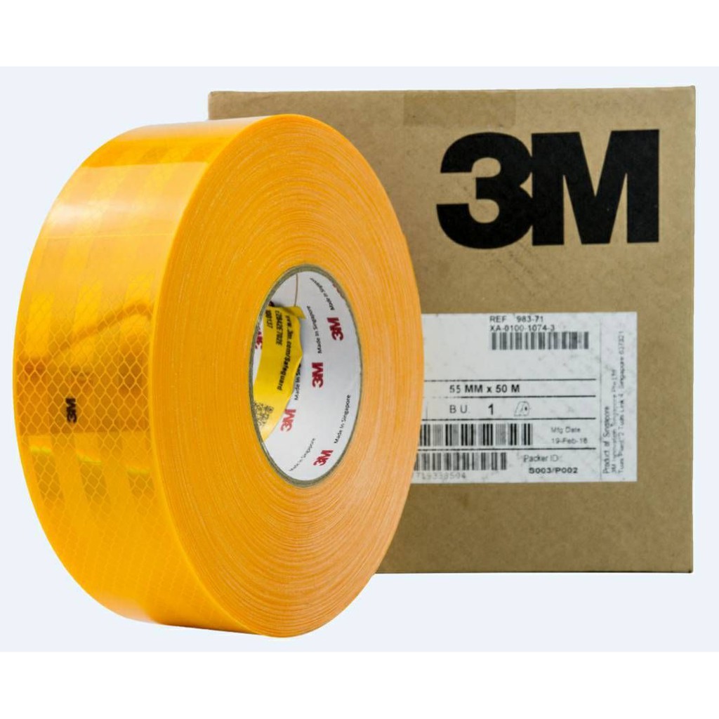 3M เทปสะท้อนแสง แถบสะท้อนแสง (แบ่งขายเป็นเมตร) (กว้าง55มม) ไดมอนด์เกรด สติ๊กเกอร์สะท้อนแสงติดรถบรรทุก