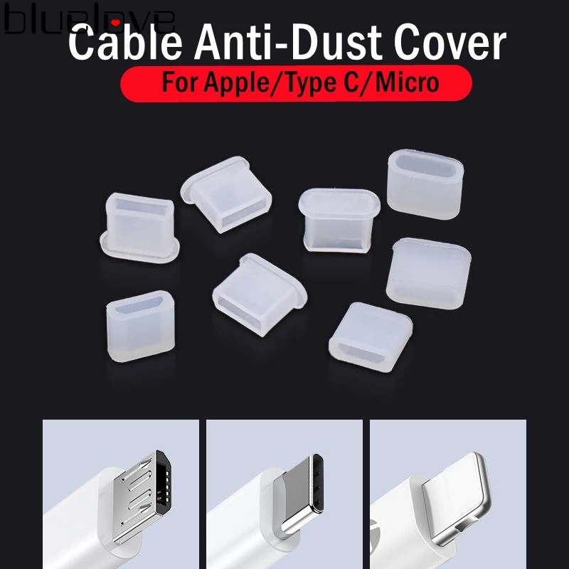 1 ชิ้น Type-c สายเคเบิลข้อมูล ฝาครอบปลั๊กกันฝุ่น / ฝาครอบกันฝุ่น ซิลิโคนใส แบบพกพา สําหรับ iPhone & Micro USB / ฝาปิดพอร์ตชาร์จข้อมูล