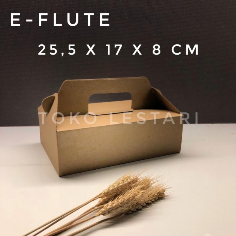 E-Flute Gable Box / Carrying Box / Cupcake Box 25.5x17x8 CM