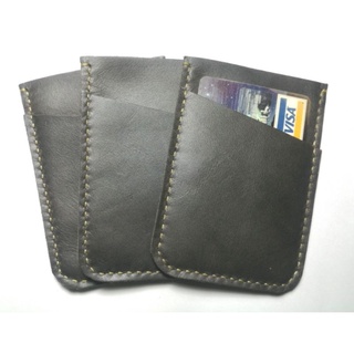 Card Holder ซองหนังแท้​ 2ช่อง​ เย็บมือ​ ใส่การ์ด​ นามบัตร