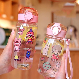 ขวดน้ำพลาสติกแบบพกพา วัสดุ PC ฟู้ดเกรด bpa free water bottle แบบยกดื่ม 400ml