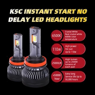 K5C 110W H7 H4 หลอดไฟ Led ไฟหน้ารถยนต์ H11 Hb3 9005 Hb4 9006 9012 D2H D2S D2R D4S D4R Canbus 2ชิ้น