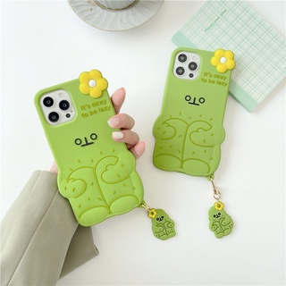 Iphone 12 Pro Max 11 Xsmax X Xs Xr 7 8 6s 6 Plus 12pro 11pro 7+ 6+ 8+ 7p 6p 8p Ip7 Ip8 Ip6 Cure Cactus + Pendant Cartoon Cute Full Protection Silicone Soft Phone Case Cover