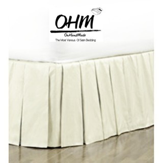 OHM Bed Skirt-กระโปรงเตียงแบบทวิสรอบ ผ้าเครปซาติน 220 เส้น ขนาด 3.5 ฟุต (สีครีม)