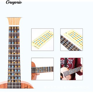 Gregorio Ukulele Scales ชื่อสติกเกอร์โน้ตดนตรีมือใหม่สอนมือใหม่ Fingerboard