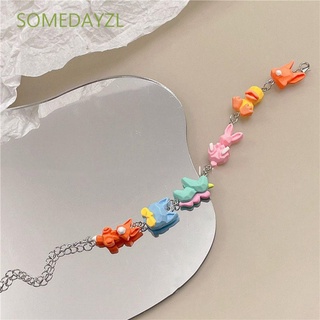 SOMEDAYZL Adjustable Korean Style Bracelets Cool Harajuku Style Cartoon Bracelet Women Creative Resin Rabbit Jewelry Gift Personality Female Wristband/Multicolor