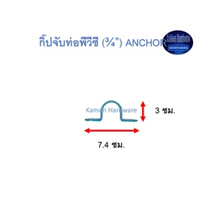 กิ๊ปจับท่อพีวีซี ท่อน้ำไทย (¾”) Thai Pipe PVC Anchor ฟ้า 3/4