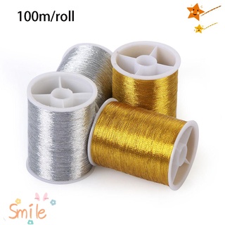 Smile ม้วนด้าย สีทอง 100 เมตร สําหรับเย็บปักถักร้อย DIY