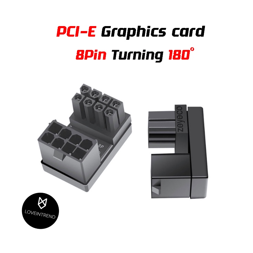 การ์ดจอ 8PIN PCI-E Turning Adapter หัวแปลง PCI-E 8pin 180°
