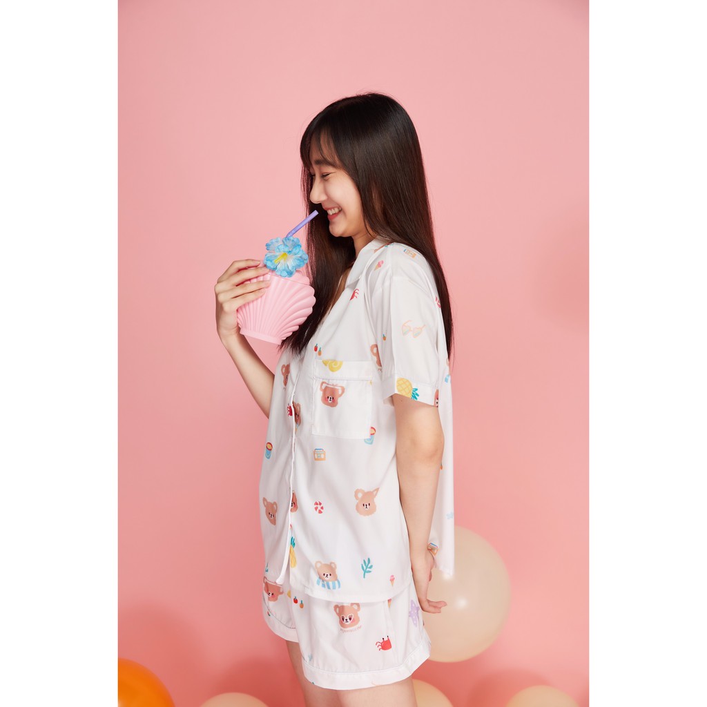 ชุดนอน 9th Collection 'Summer Baby Bear' มี 2 สี Butter(เหลืองพาสเทล), White Pearl(ขาว) - รูปที่ 4