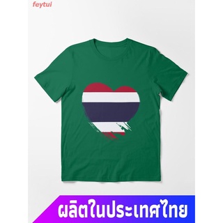 ธงชาติไทย ฉันรักประเทศไทย Thailand Flag Thailand Thai Heart Love Flag Essential T-Shirt  คอกลม แฟชั่น แขนสั้น แฟชั่น เสื