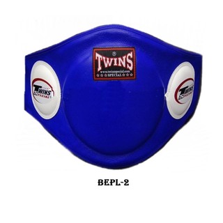 เป้าท้องทวินส์ หนังแท้ น้ำเงิน (size M,L) Twins special Belly Protector BEPL2 Navy Blue Training Muay Thai MMA K1