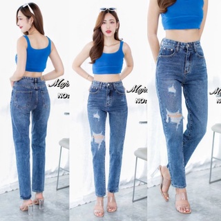 JH2119#S-XL#ยีนส์ทรงบอย#jeans house