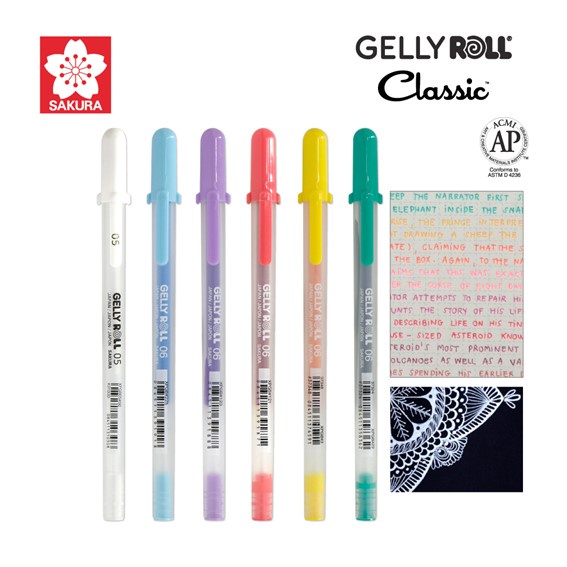 ปากกาเจล SAKURA ลี่โรล รุ่นคลาสสิค (GELLY ROLL Classic) XPGB (ราคาต่อ 1 ด้าม)
