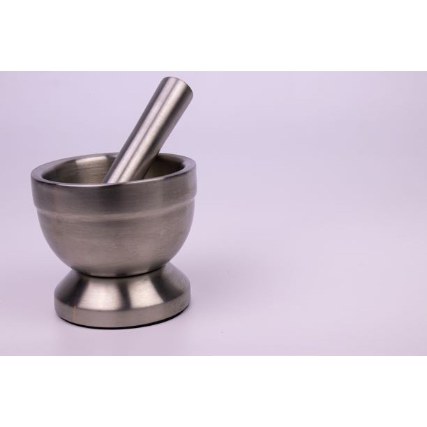 Stainless steel Mortar with stainless steel pestle
