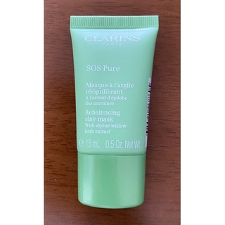 CLARINS 🆘 SOS Pure Rebalancing clay mask With alpine willow  15mL มาร์กหน้าผิวผสม-ผิวมัน